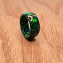 Cold Black Fire Solid Opal Ring