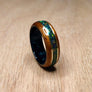 Expedited: Mahogany with Cold Black Opal and Black Epoxy Ring