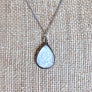 Snowy White Opal Necklace