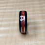 CUSTOM: Black Wood with Crushed Red Fire Opal Ring
