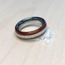 CUSTOM: Walnut with White Opal/Rose Gold Banding and Tungsten Core Ring