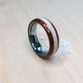 CUSTOM: Walnut with White Opal/Rose Gold Banding and Tungsten Core Ring