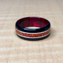 CUSTOM: Black Wood with Crushed Red Fire Opal Ring