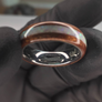 CUSTOM: Walnut with White Opal/Rose Gold Banding and Tungsten Core Ring