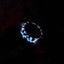 Custom Glow/White pearl Galaxy Cluster Sterling Silver Ring