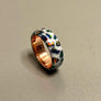 Custom Glow/White pearl Galaxy Cluster Sterling Silver Ring