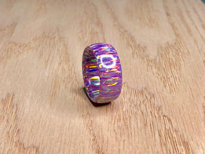 Lavender Fire Solid Opal Ring