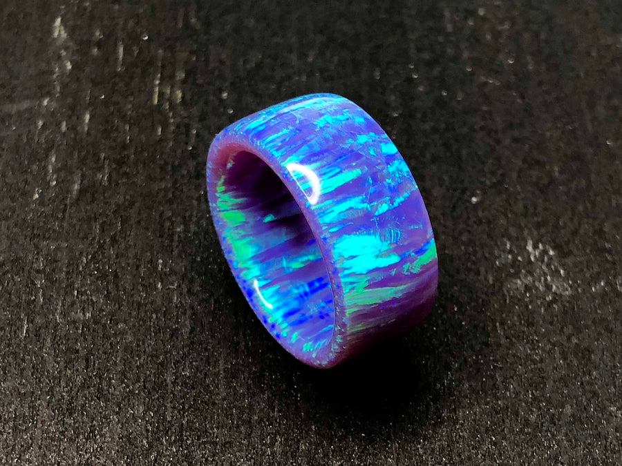 Custom: Periwinkle Fire Solid Opal Ring