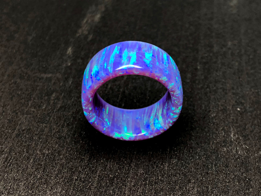 Custom: Periwinkle Fire Solid Opal Ring