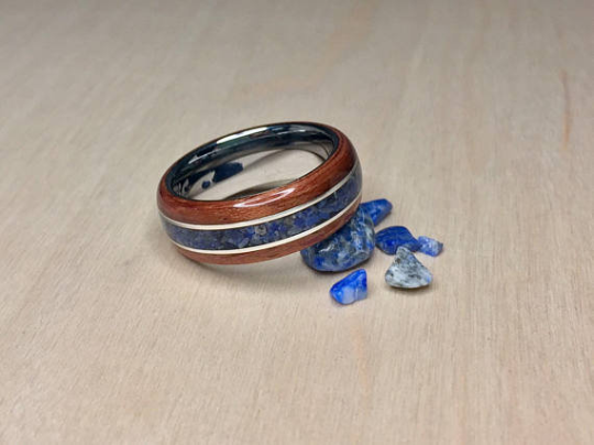 Bubinga with Lapis Lazuli and Tungsten Core Ring