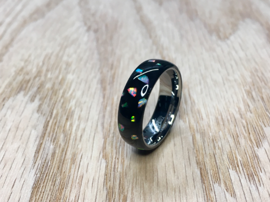 Galaxy Cluster White Opal Ring