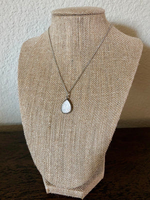 Snowy White Opal Necklace