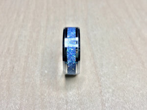 Tungsten With White Opal Lapis And Pyrite Ring